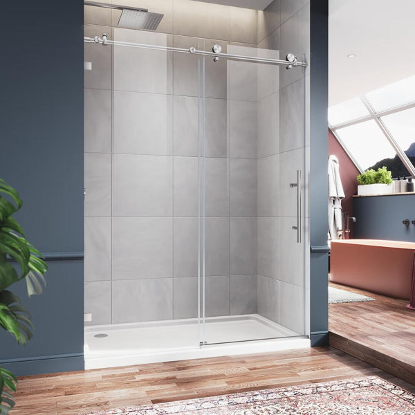 ELEGANT 60"×79" Frameless Sliding Shower Door,10mm Doublesided Easy